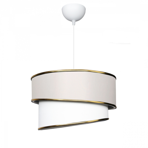 GLOBOSTAR® CYCLOP 204-0102 Μοντέρνο Κρεμαστό Φωτιστικό Οροφής με Ντουί 1 x E27 AC 220-240V IP20 - Μπεζ & Λευκό - Μ30 x Π30 x Υ24cm