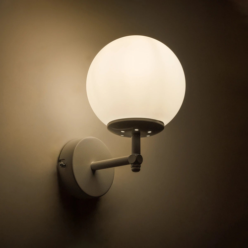 GLOBOSTAR® DALPH 203-0030 Vintage Φωτιστικό Τοίχου - Απλίκα με Ντουί 1 x E27 AC 220-240V IP20 - Λευκό - M18 x Π15 x Υ23cm