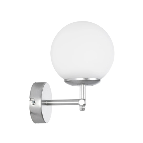 GLOBOSTAR® DALPH 203-0031 Vintage Φωτιστικό Τοίχου - Απλίκα με Ντουί 1 x E27 AC 220-240V IP20 - Ασημί & Λευκό - M18 x Π15 x Υ23cm