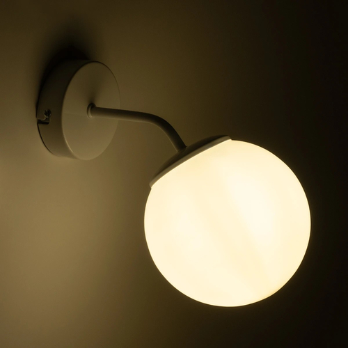 GLOBOSTAR® DALPH 203-0035 Vintage Φωτιστικό Τοίχου - Απλίκα με Ντουί 1 x E27 AC 220-240V IP20 - Λευκό - M15 x Π25 x Υ22cm