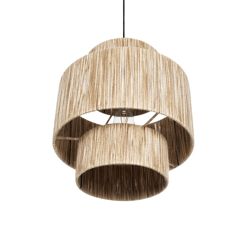 GLOBOSTAR® SALTO 203-0037 Boho Κρεμαστό Φωτιστικό Οροφής με Ντουί 1 x E27 AC 220-240V IP20 - Μπεζ - M40 x Π40 x Υ42cm