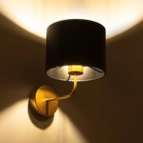 GLOBOSTAR® RALPH 203-0040 Vintage Φωτιστικό Τοίχου - Απλίκα με Ντουί 1 x E27 AC 220-240V IP20 - Χρυσό & Μαύρο - Μ22 x Π29 x Υ30cm