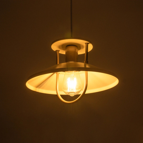 GLOBOSTAR® BILLA 203-0041 Vintage Κρεμαστό Φωτιστικό Οροφής με Ντουί 1 x E27 AC 220-240V IP20 - Λευκό & Χρυσό - M30.5 x Π30.5 x Υ20cm