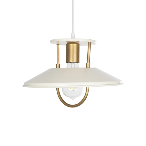 GLOBOSTAR® BILLA 203-0041 Vintage Κρεμαστό Φωτιστικό Οροφής με Ντουί 1 x E27 AC 220-240V IP20 - Λευκό & Χρυσό - M30.5 x Π30.5 x Υ20cm