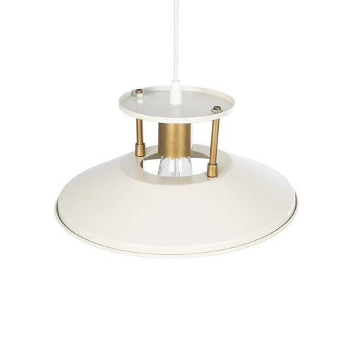 GLOBOSTAR® BILLA 203-0041 Vintage Κρεμαστό Φωτιστικό Οροφής με Ντουί 1 x E27 AC 220-240V IP20 - Λευκό & Χρυσό - M30.5 x Π30.5 x Υ20cm