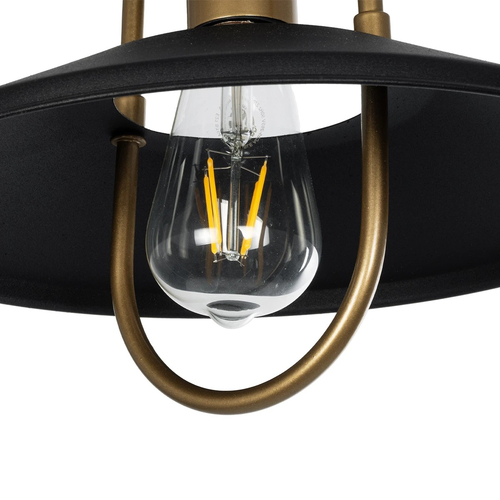 GLOBOSTAR® BILLA 203-0042 Vintage Κρεμαστό Φωτιστικό Οροφής με Ντουί 1 x E27 AC 220-240V IP20 - Μαύρο & Χρυσό - M30.5 x Π30.5 x Υ20cm