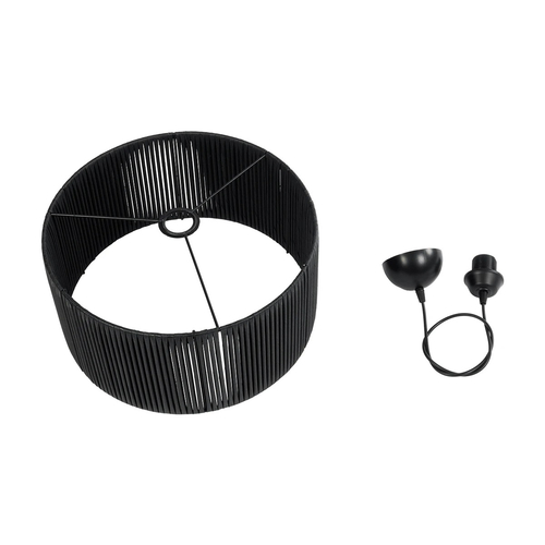 GLOBOSTAR® KYCLOS 203-0048 Boho Κρεμαστό Φωτιστικό Οροφής με Ντουί 1 x E27 AC 220-240V IP20 - Μαύρο - M40 x Π40 x Υ25.5cm