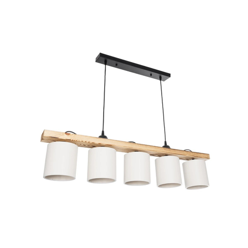 GLOBOSTAR® CUP 203-0054 Vintage Κρεμαστό Φωτιστικό Οροφής με Ντουί 5 x E27 AC 220-240V IP20 - Μπεζ & Λευκό - Μ100 x Π14 x Υ24cm