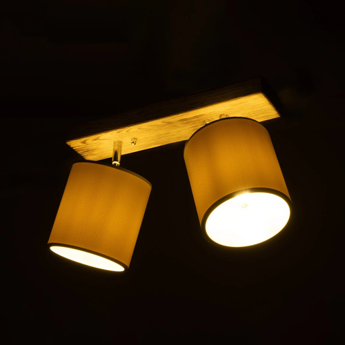 GLOBOSTAR® CUP 203-0056 Vintage Φωτιστικό Οροφής με Ντουί 2 x E27 AC 220-240V IP20 - Λευκό & Μπεζ - Μ42 x Π14 x Υ26cm