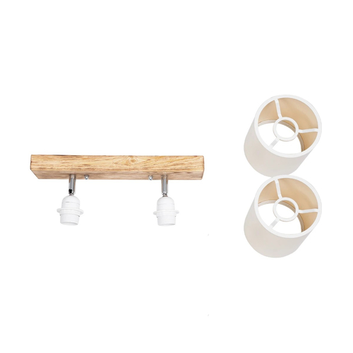 GLOBOSTAR® CUP 203-0056 Vintage Φωτιστικό Οροφής με Ντουί 2 x E27 AC 220-240V IP20 - Λευκό & Μπεζ - Μ42 x Π14 x Υ26cm