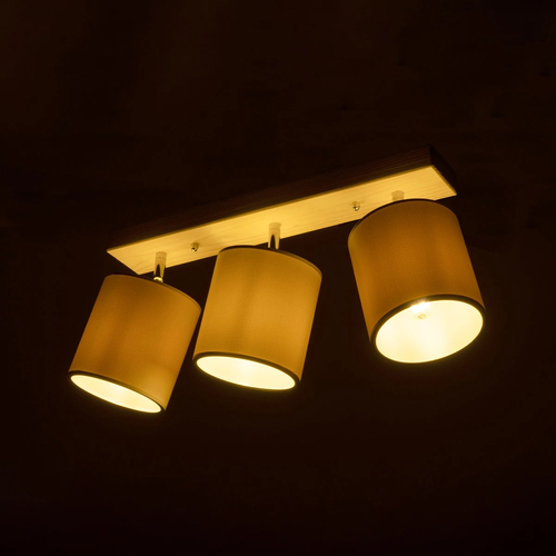 GLOBOSTAR® CUP 203-0058 Vintage Φωτιστικό Οροφής με Ντουί 3 x E27 AC 220-240V IP20 - Λευκό & Μπεζ - Μ60 x Π14 x Υ26cm