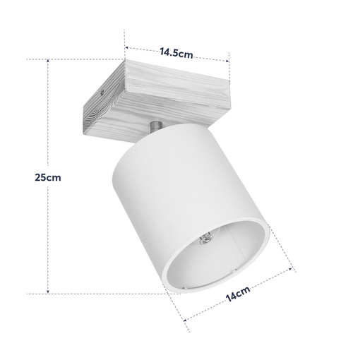 GLOBOSTAR® CUP 203-0060 Vintage Φωτιστικό Οροφής με Ντουί 1 x E27 AC 220-240V IP20 - Λευκό & Μπεζ - Μ14.5 x Π14.5 x Υ25cm