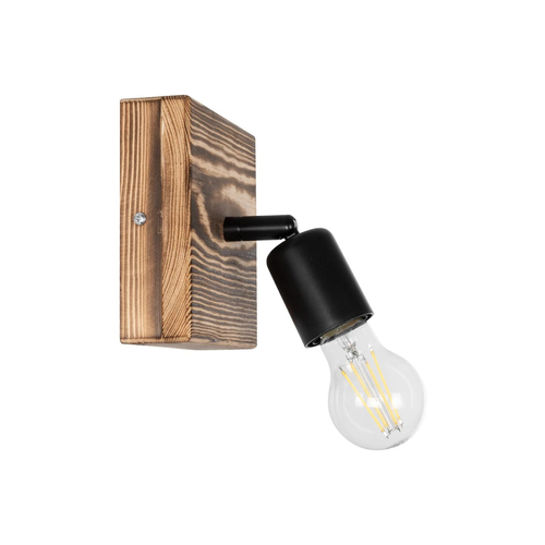 GLOBOSTAR® CUP 203-0062 Vintage Φωτιστικό Τοίχου - Απλίκα με Ντουί 1 x E27 AC 220-240V IP20 - Καφέ & Μαύρο - Μ14.5 x Π14 x Υ15cm