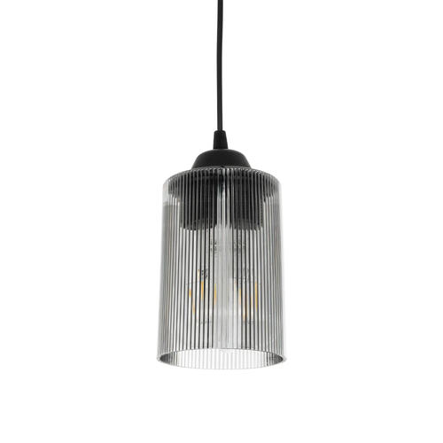 GLOBOSTAR® TORUS 203-0063 Μοντέρνο Κρεμαστό Φωτιστικό Οροφής με Ντουί 1 x E27 AC 220-240V IP20 - Μαύρο & Μαύρο Φιμέ - Μ10.5 x Π10.5 x Υ18.5cm