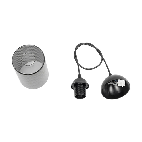 GLOBOSTAR® TORUS 203-0063 Μοντέρνο Κρεμαστό Φωτιστικό Οροφής με Ντουί 1 x E27 AC 220-240V IP20 - Μαύρο & Μαύρο Φιμέ - Μ10.5 x Π10.5 x Υ18.5cm