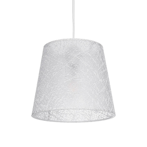 GLOBOSTAR® CONEY 203-0069 Μοντέρνο Κρεμαστό Φωτιστικό Οροφής με Ντουί 1 x E27 AC 220-240V IP20 - Λευκό - Μ26 x Π26 x Υ25cm