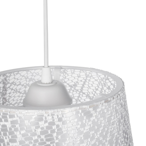 GLOBOSTAR® CONEY 203-0069 Μοντέρνο Κρεμαστό Φωτιστικό Οροφής με Ντουί 1 x E27 AC 220-240V IP20 - Λευκό - Μ26 x Π26 x Υ25cm