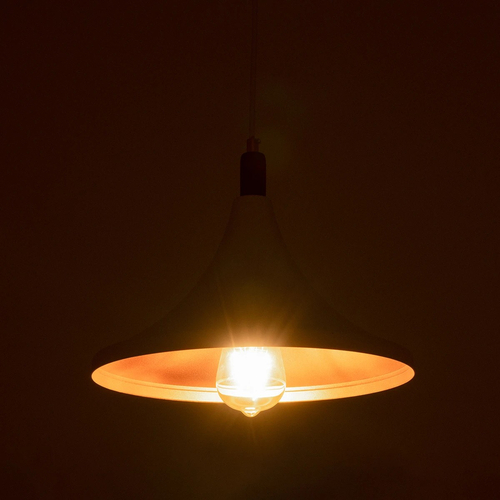 GLOBOSTAR® BELFRY 203-0076 Μοντέρνο Κρεμαστό Φωτιστικό Οροφής με Ντουί 1 x E27 AC 220-240V IP20 - Λεύκο & Χρυσό - Μ29.5 x Π29.5 x Υ22cm