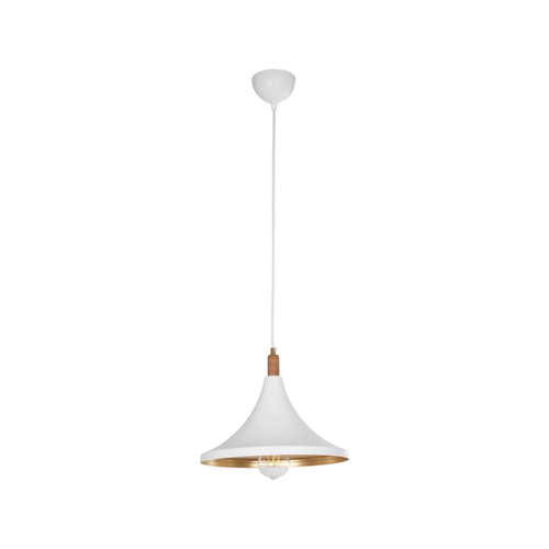 GLOBOSTAR® BELFRY 203-0076 Μοντέρνο Κρεμαστό Φωτιστικό Οροφής με Ντουί 1 x E27 AC 220-240V IP20 - Λεύκο & Χρυσό - Μ29.5 x Π29.5 x Υ22cm