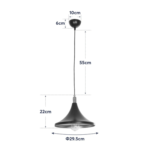 GLOBOSTAR® BELFRY 203-0077 Μοντέρνο Κρεμαστό Φωτιστικό Οροφής με Ντουί 1 x E27 AC 220-240V IP20 - Μαύρο & Χρυσό - Μ29.5 x Π29.5 x Υ22cm