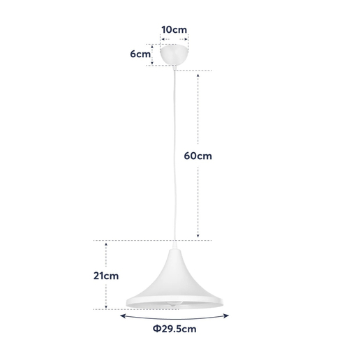 GLOBOSTAR® BELFRY 203-0079 Μοντέρνο Κρεμαστό Φωτιστικό Οροφής με Ντουί 1 x E27 AC 220-240V IP20 - Λεύκο - Μ29.5 x Π29.5 x Υ21cm