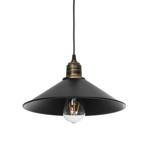 GLOBOSTAR® FERRO 203-0082 Μοντέρνο Κρεμαστό Φωτιστικό Οροφής με Ντουί 1 x E27 AC 220-240V IP20 - Μαύρο & Μπρούτζινο - Μ30 x Π30 x Υ15cm