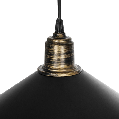 GLOBOSTAR® FERRO 203-0082 Μοντέρνο Κρεμαστό Φωτιστικό Οροφής με Ντουί 1 x E27 AC 220-240V IP20 - Μαύρο & Μπρούτζινο - Μ30 x Π30 x Υ15cm