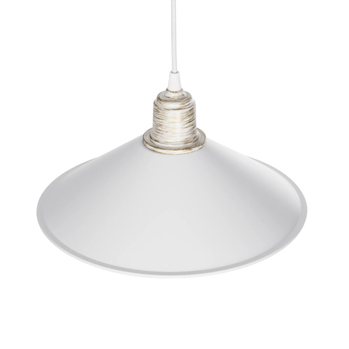 GLOBOSTAR® FERRO 203-0083 Μοντέρνο Κρεμαστό Φωτιστικό Οροφής με Ντουί 1 x E27 AC 220-240V IP20 - Λευκό & Χρυσό - Μ30 x Π30 x Υ15cm