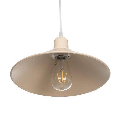 GLOBOSTAR® FERRO 203-0086 Μοντέρνο Κρεμαστό Φωτιστικό Οροφής με Ντουί 1 x E27 AC 220-240V IP20 - Μπεζ - Μ30 x Π30 x Υ15cm