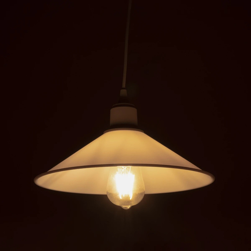 GLOBOSTAR® FERRO 203-0087 Μοντέρνο Κρεμαστό Φωτιστικό Οροφής με Ντουί 1 x E27 AC 220-240V IP20 - Λευκό - Μ30 x Π30 x Υ15cm