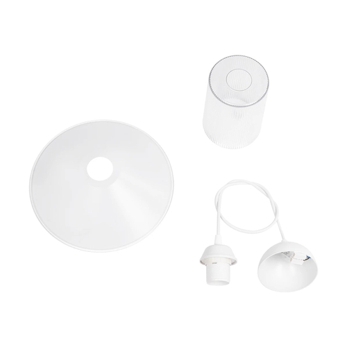 GLOBOSTAR® PROMO 203-0088 Μοντέρνο Κρεμαστό Φωτιστικό Οροφής με Ντουί 1 x E27 AC 220-240V IP20 - Λευκό - Μ25.5 x Π25.5 x Υ20cm