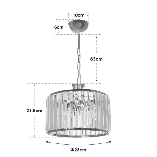 GLOBOSTAR® GLAMOROUS 203-0094 Κλασικό Κρεμαστό Φωτιστικό Οροφής με Ντουί 3 x E27 AC 220-240V IP20 - Χρυσό & Διάφανο - Μ28 x Π28 x Υ21.5cm