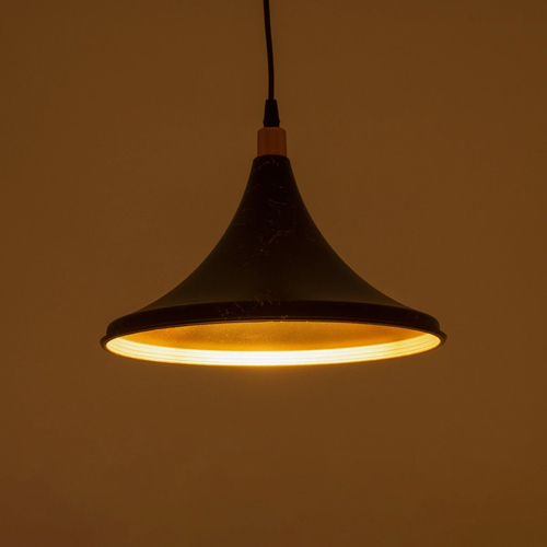 GLOBOSTAR® MARBLE 203-0099 Μοντέρνο Κρεμαστό Φωτιστικό Οροφής με Ντουί 1 x E27 AC 220-240V IP20 - Μαύρο & Χρυσό - Μ30 x Π30 x Υ20cm