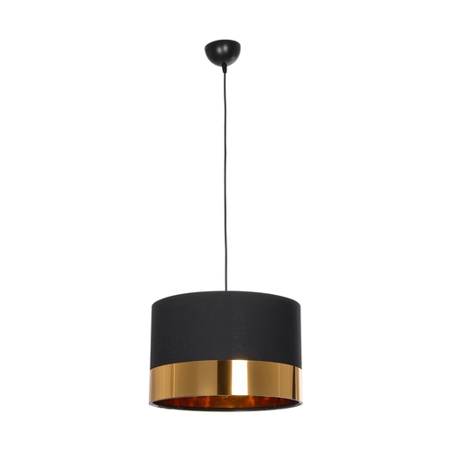 GLOBOSTAR® ZYKLUS 203-0100 Μοντέρνο Κρεμαστό Φωτιστικό Οροφής με Ντουί 1 x E27 AC 220-240V IP20 - Μαύρο & Χρυσό - Μ36 x Π36 x Υ25cm