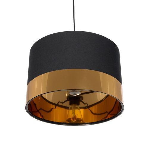 GLOBOSTAR® ZYKLUS 203-0100 Μοντέρνο Κρεμαστό Φωτιστικό Οροφής με Ντουί 1 x E27 AC 220-240V IP20 - Μαύρο & Χρυσό - Μ36 x Π36 x Υ25cm