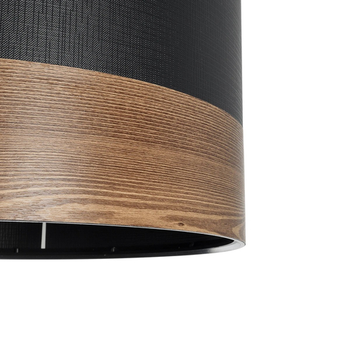 GLOBOSTAR® ZYKLUS 203-0101 Μοντέρνο Κρεμαστό Φωτιστικό Οροφής με Ντουί 1 x E27 AC 220-240V IP20 - Μαύρο & Καφέ - Μ36 x Π36 x Υ25cm