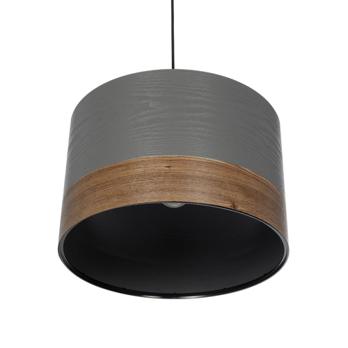 GLOBOSTAR® ZYKLUS 203-0102 Μοντέρνο Κρεμαστό Φωτιστικό Οροφής με Ντουί 1 x E27 AC 220-240V IP20 - Γκρί & Καφέ - Μ36 x Π36 x Υ25cm