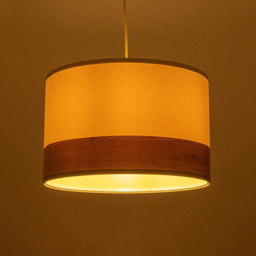 GLOBOSTAR® ZYKLUS 203-0103 Μοντέρνο Κρεμαστό Φωτιστικό Οροφής με Ντουί 1 x E27 AC 220-240V IP20 - Μπεζ & Καφέ - Μ36 x Π36 x Υ25cm