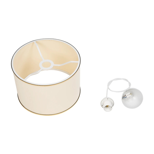 GLOBOSTAR® ELECTRA 203-0110 Μοντέρνο Κρεμαστό Φωτιστικό Οροφής με Ντουί 1 x E27 AC 220-240V IP20 - Mπεζ & Χρυσό - Μ30 x Π30 x Υ23cm