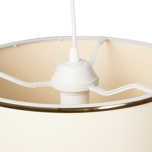 GLOBOSTAR® ELECTRA 203-0110 Μοντέρνο Κρεμαστό Φωτιστικό Οροφής με Ντουί 1 x E27 AC 220-240V IP20 - Mπεζ & Χρυσό - Μ30 x Π30 x Υ23cm