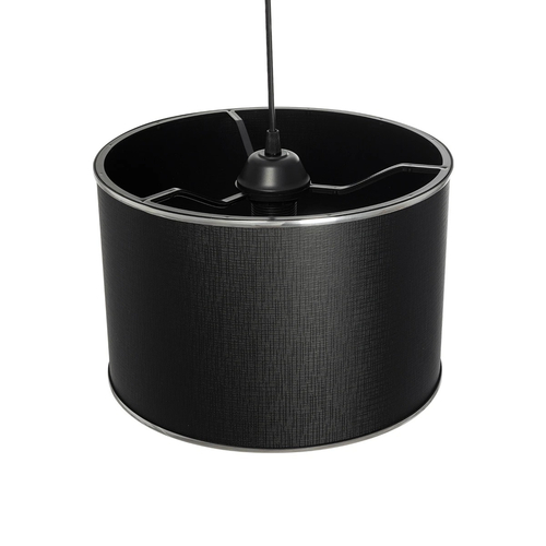 GLOBOSTAR® ELECTRA 203-0111 Μοντέρνο Κρεμαστό Φωτιστικό Οροφής με Ντουί 1 x E27 AC 220-240V IP20 - Mαύρο & Ασημί - Μ30 x Π30 x Υ23cm