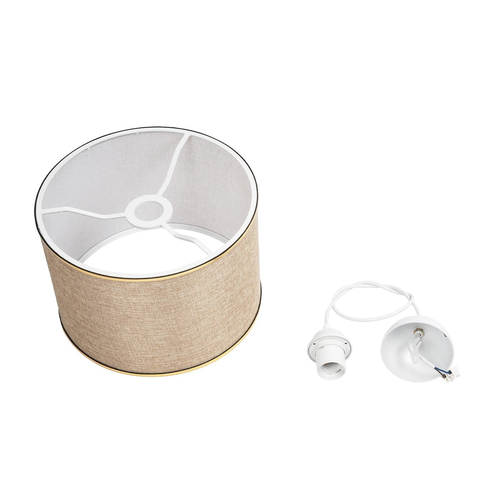 GLOBOSTAR® ELECTRA 203-0112 Μοντέρνο Κρεμαστό Φωτιστικό Οροφής με Ντουί 1 x E27 AC 220-240V IP20 - Mπεζ & Χρυσό - Μ30 x Π30 x Υ23cm