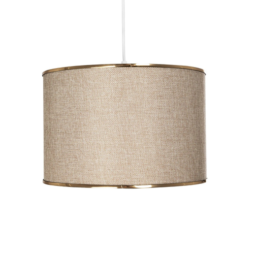 GLOBOSTAR® ELECTRA 203-0112 Μοντέρνο Κρεμαστό Φωτιστικό Οροφής με Ντουί 1 x E27 AC 220-240V IP20 - Mπεζ & Χρυσό - Μ30 x Π30 x Υ23cm