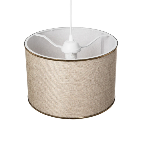 GLOBOSTAR® ELECTRA 203-0112 Μοντέρνο Κρεμαστό Φωτιστικό Οροφής με Ντουί 1 x E27 AC 220-240V IP20 - Mπεζ & Χρυσό - Μ30 x Π30 x Υ23cm