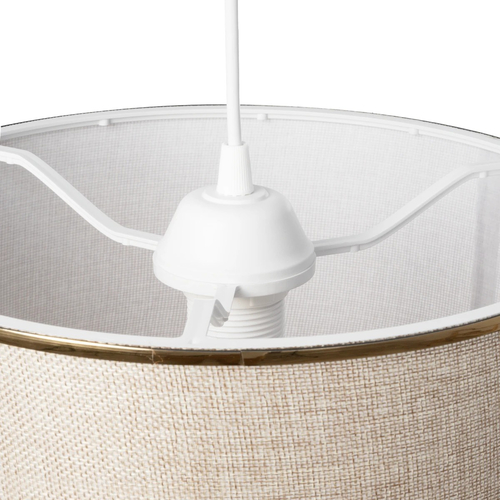 GLOBOSTAR® ELECTRA 203-0112 Μοντέρνο Κρεμαστό Φωτιστικό Οροφής με Ντουί 1 x E27 AC 220-240V IP20 - Mπεζ & Χρυσό - Μ30 x Π30 x Υ23cm