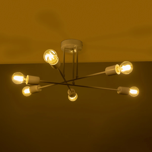 GLOBOSTAR® SPIDI 203-0113 Μοντέρνο Φωτιστικό Οροφής με Ντουί 6 x E27 AC 220-240V IP20 - Λευκό - Μ61 x Π61 x Υ25cm