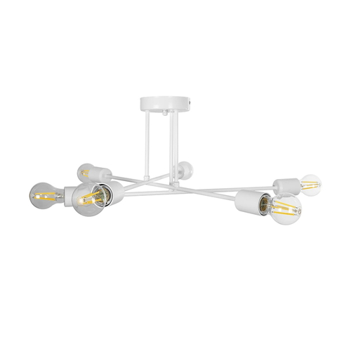 GLOBOSTAR® SPIDI 203-0113 Μοντέρνο Φωτιστικό Οροφής με Ντουί 6 x E27 AC 220-240V IP20 - Λευκό - Μ61 x Π61 x Υ25cm