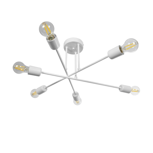 GLOBOSTAR® SPIDI 203-0113 Μοντέρνο Φωτιστικό Οροφής με Ντουί 6 x E27 AC 220-240V IP20 - Λευκό - Μ61 x Π61 x Υ25cm