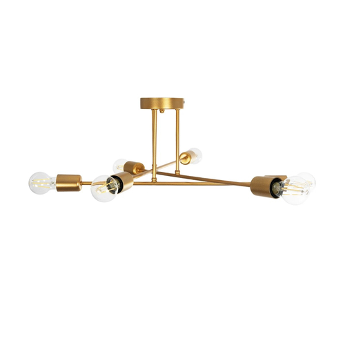 GLOBOSTAR® SPIDI 203-0114 Μοντέρνο Φωτιστικό Οροφής με Ντουί 6 x E27 AC 220-240V IP20 - Χρυσό - Μ61 x Π61 x Υ25cm