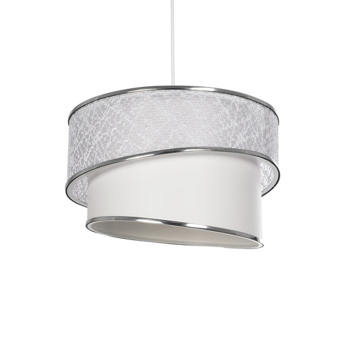 GLOBOSTAR® SONIA 203-0115 Μοντέρνο Κρεμαστό Φωτιστικό Οροφής με Ντουί 1 x E27 AC 220-240V IP20 - Λευκό & Ασημί - Μ30 x Π30 x Υ24cm